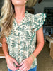 Elegant Approach Floral Top- Green