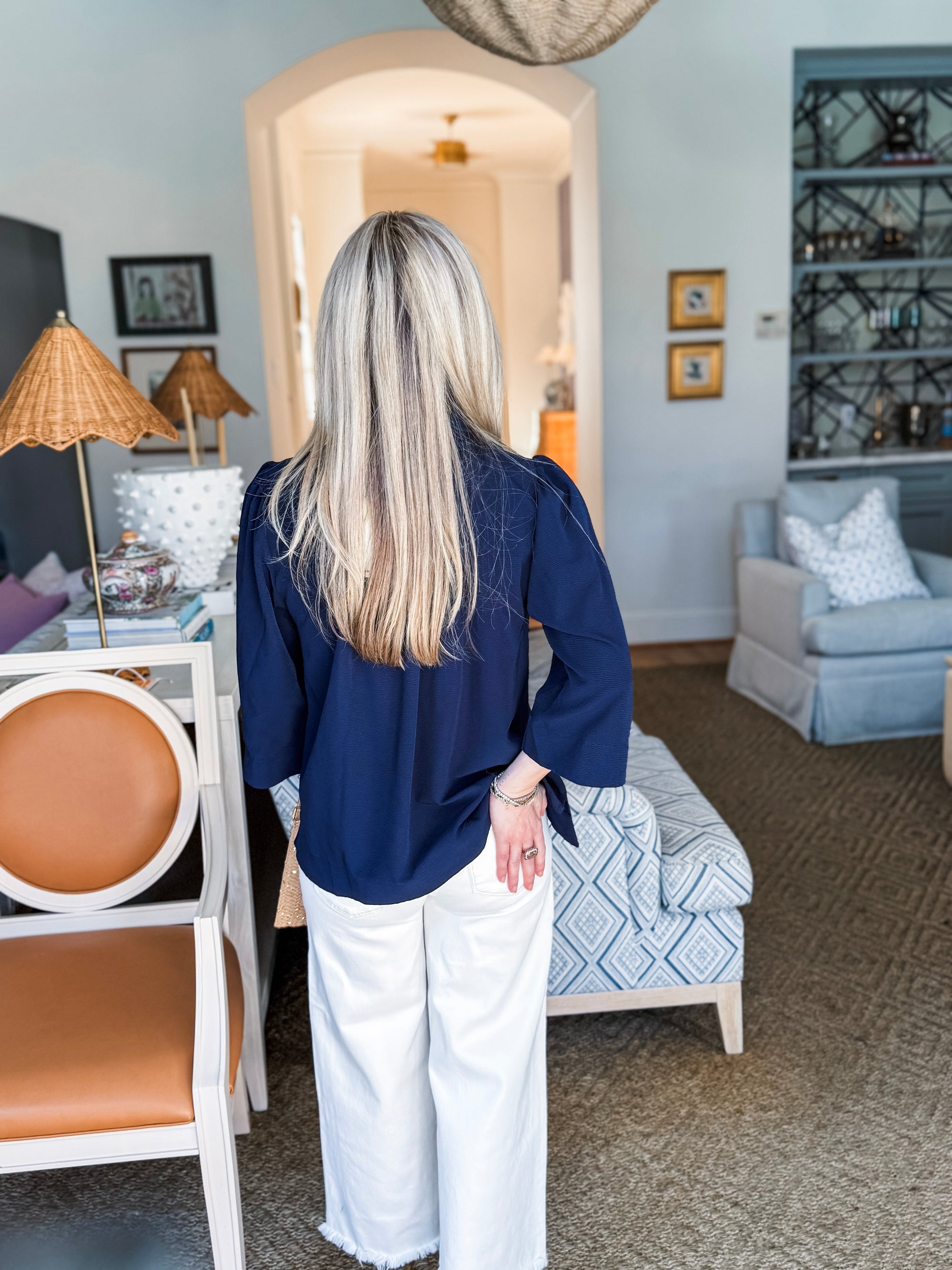 Eloise Ruffle Collar Top