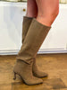 Sleek Lines Knee High Boot- Dark Taupe