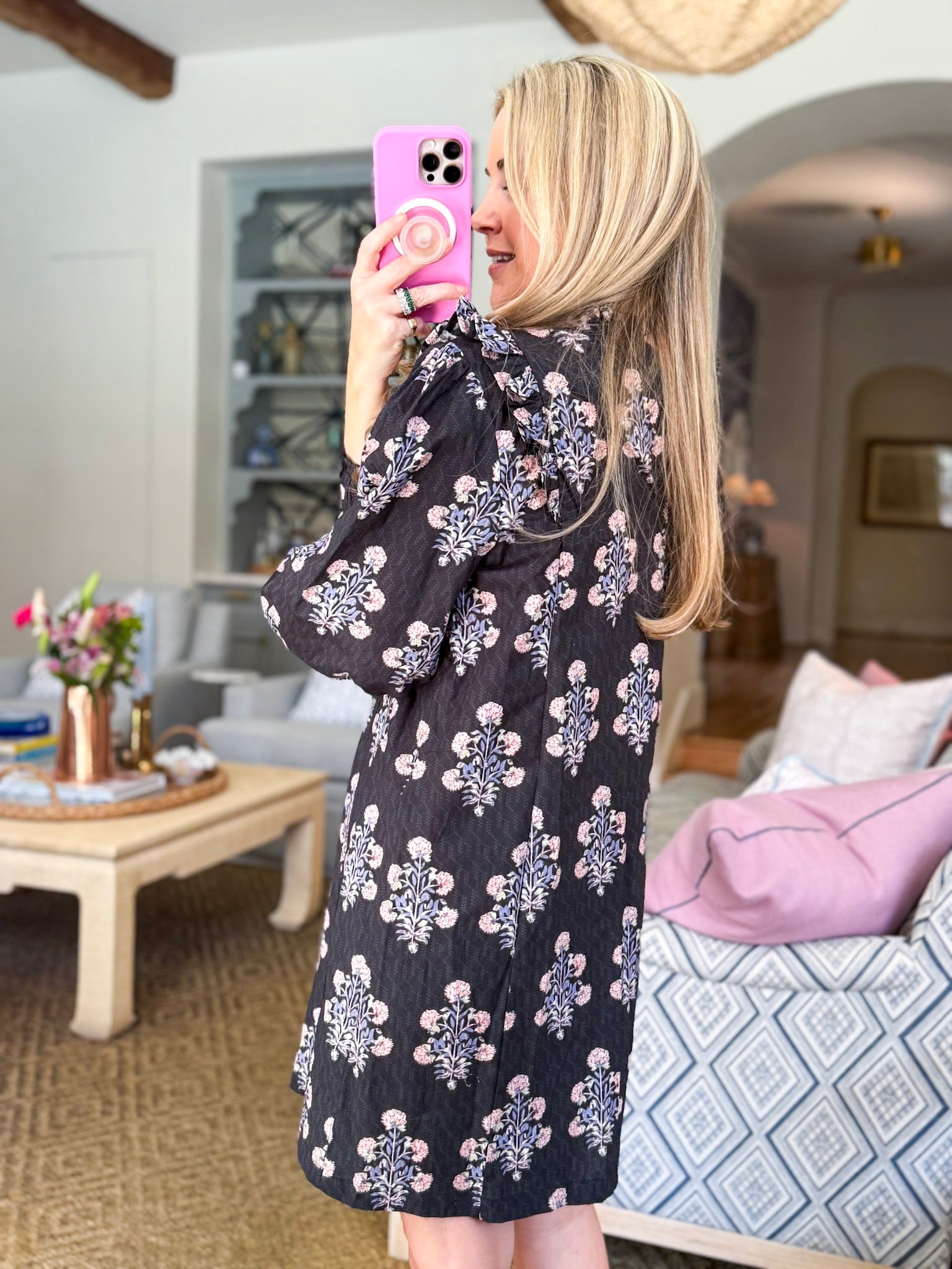 Victorian Florals Ruffle Mini Dress