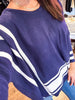 Sports Mode Batwing Sweater- Navy/Ivory