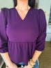 In Love Peplum Top- Plum