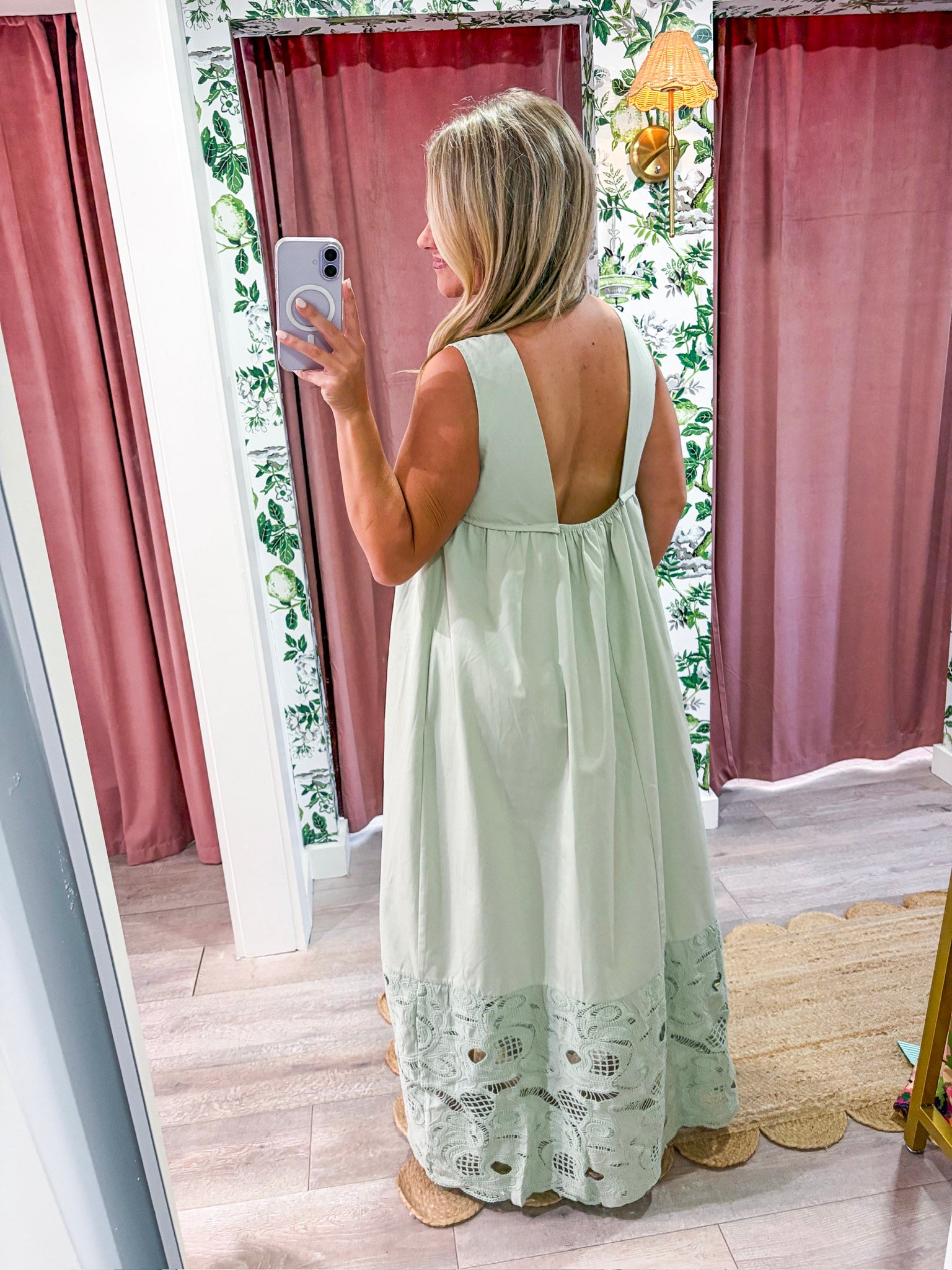 PREORDER: Desert Breeze Lace Maxi Dress-Sage