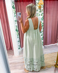 PREORDER: Desert Breeze Lace Maxi Dress-Sage