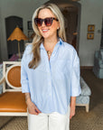 The Bellemar Striped Top- Blue