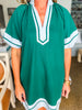 Mykonos Meetup Mini Dress-Green