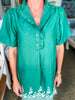 Wild Garden Escape Mini Dress-Pine