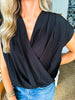 Silky Feels Drape Blouse- Black