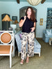 Floral Moment Pattern Mid Rise Pants