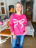 Ribbons and Bows Sweater- Bubblegum