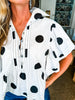 Spot On Polka Dot Top- Ivory Black