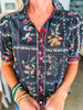 Delicate Dreams Floral Top-Black