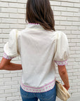 Embroidered Dream Top-Cream