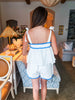 Giving Grace Shorts Set- White/Blue