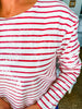 Clearly Christmas Striped Top- Ivory