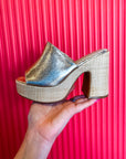 Metallic Allure Platform Mule