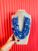 Chunky Beaded Necklace-Blue Multi