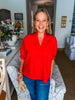 My Type Poplin Top-Red