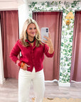 Fireside Cottage Cardigan-Cherry