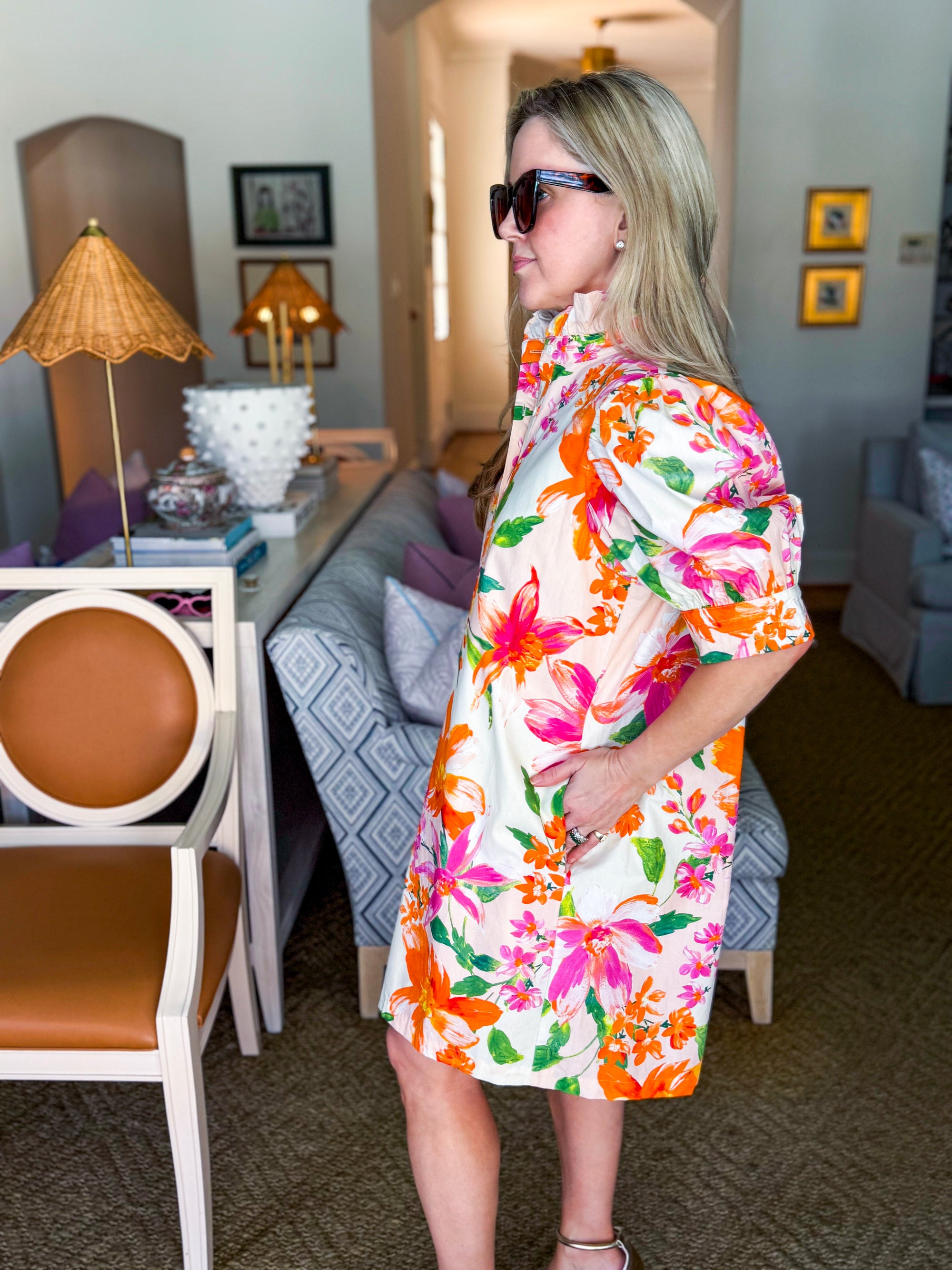 Spring Lily Button Down Mini Dress