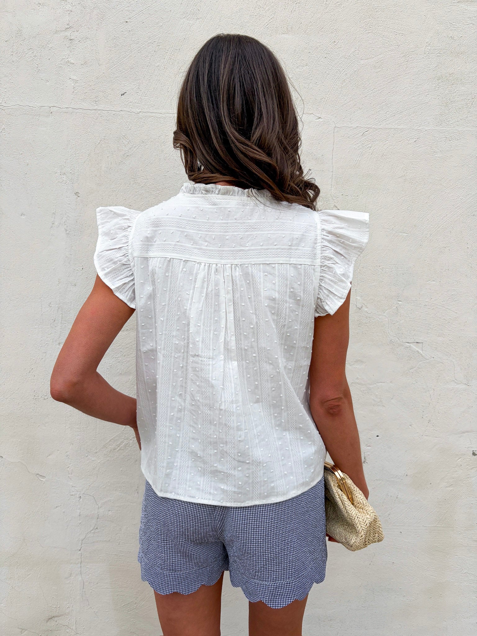 Blissful Wind Button Down Top-White