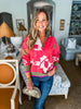 Cozy Florals Zip Pullover- Olive Coral