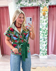 Rustic Retreat Velvet Jacket-Green