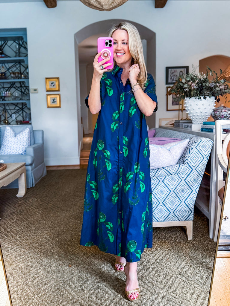 Brownstone Bliss Floral Midi Dress-Navy