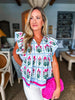 In The Garden Floral Top-Magenta