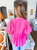 Rustic Charm Top- Coral Pink