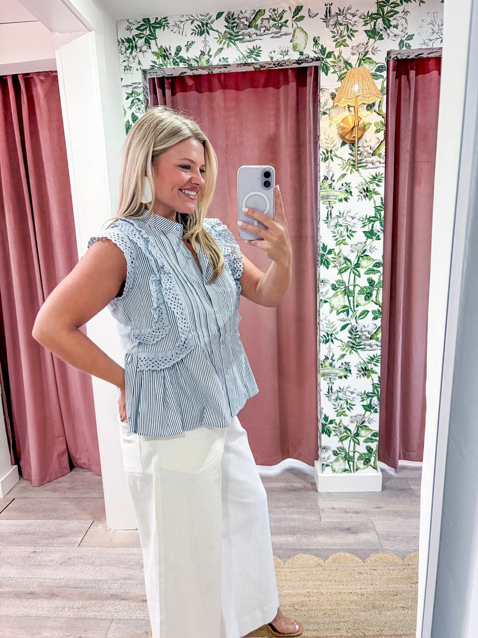 Harbor Heirloom Top-Blue/Navy