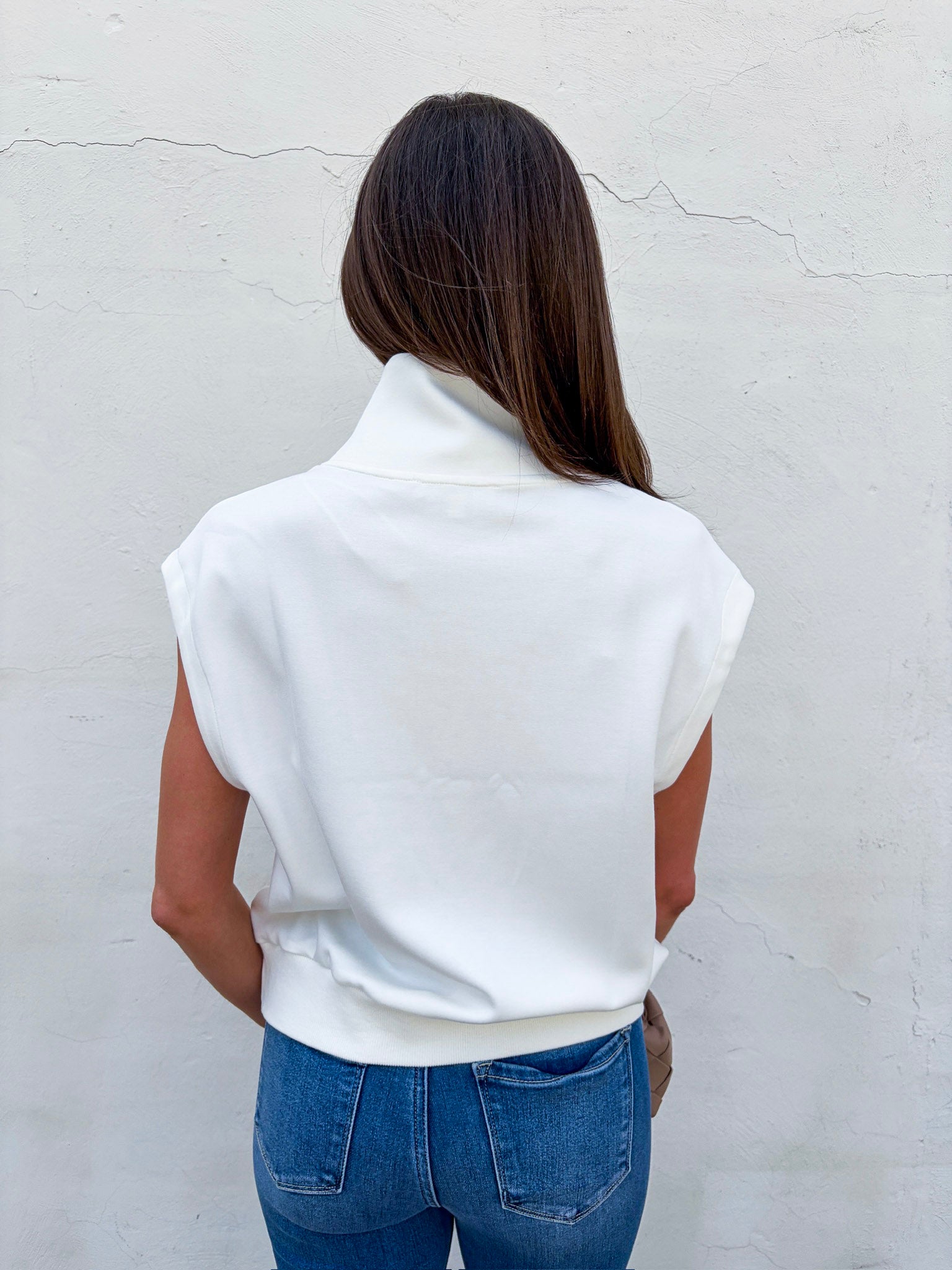 Sunny Side Zip Knit Top-Ivory