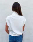 Sunny Side Zip Knit Top-Ivory