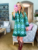 Soft Moments Boho Floral Dress-Green