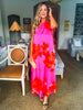 Glena Floral Maxi Dress-Pink