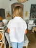 Super Solid Collared Top- Off White