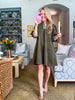 Out and About Jacquard Dress-Olive