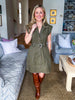 Chic Style Mini Dress-Olive
