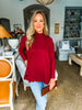 Cuddled Up Eyelet Sweater- Garnet