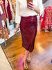 Set-Night Sequin Skirt- Burgundy