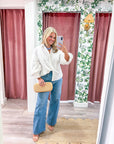Chalet Button Down Top-White