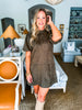 Fierce Fall Faux Suede Dress- Olive