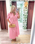 Bright Side Midi Dress-Blush