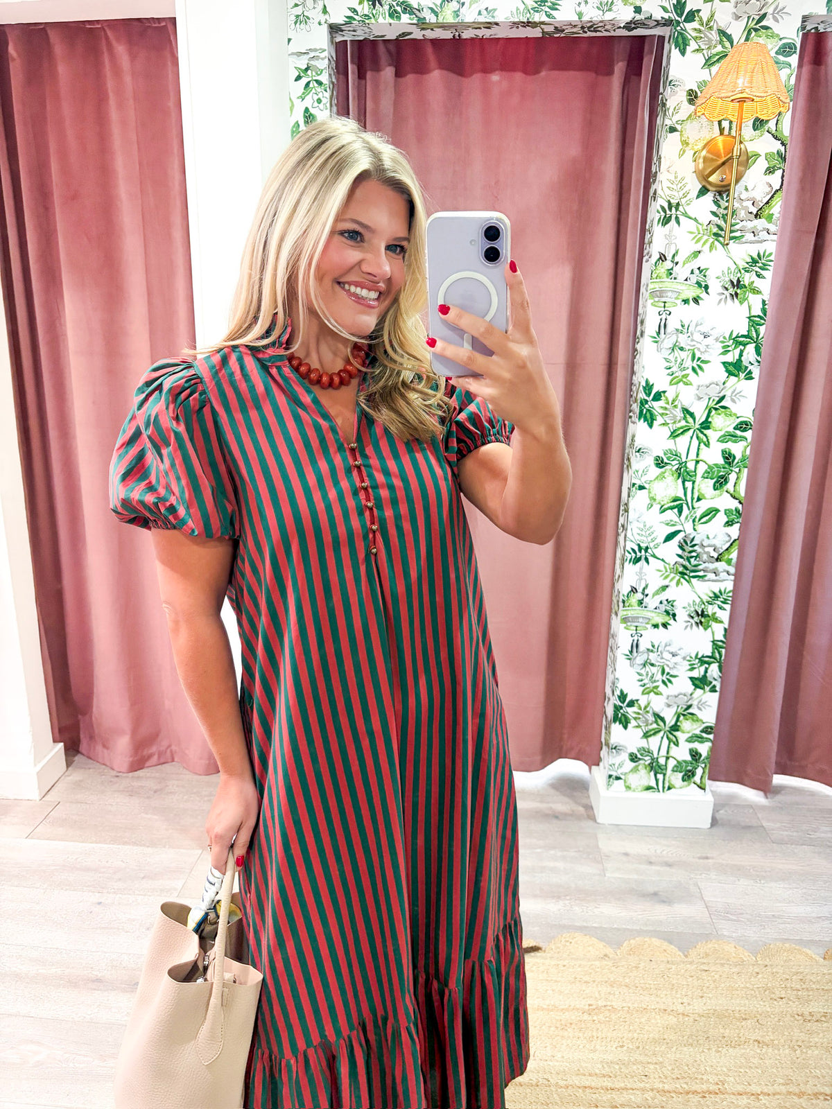 Clover Cottage Stripe Midi Dress