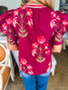 Tour The Town Floral Top-Wine