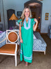 Meet in Mykonos Midi Dress-Green