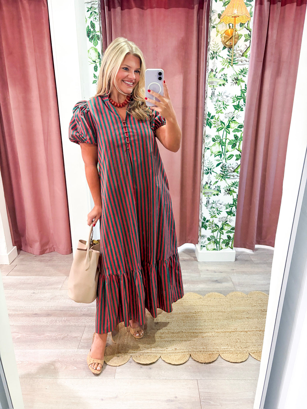 Clover Cottage Stripe Midi Dress