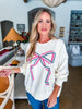 Festive Gingham Bow Sweatshirt