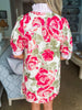 Floral Pop Mini Dress-Pink