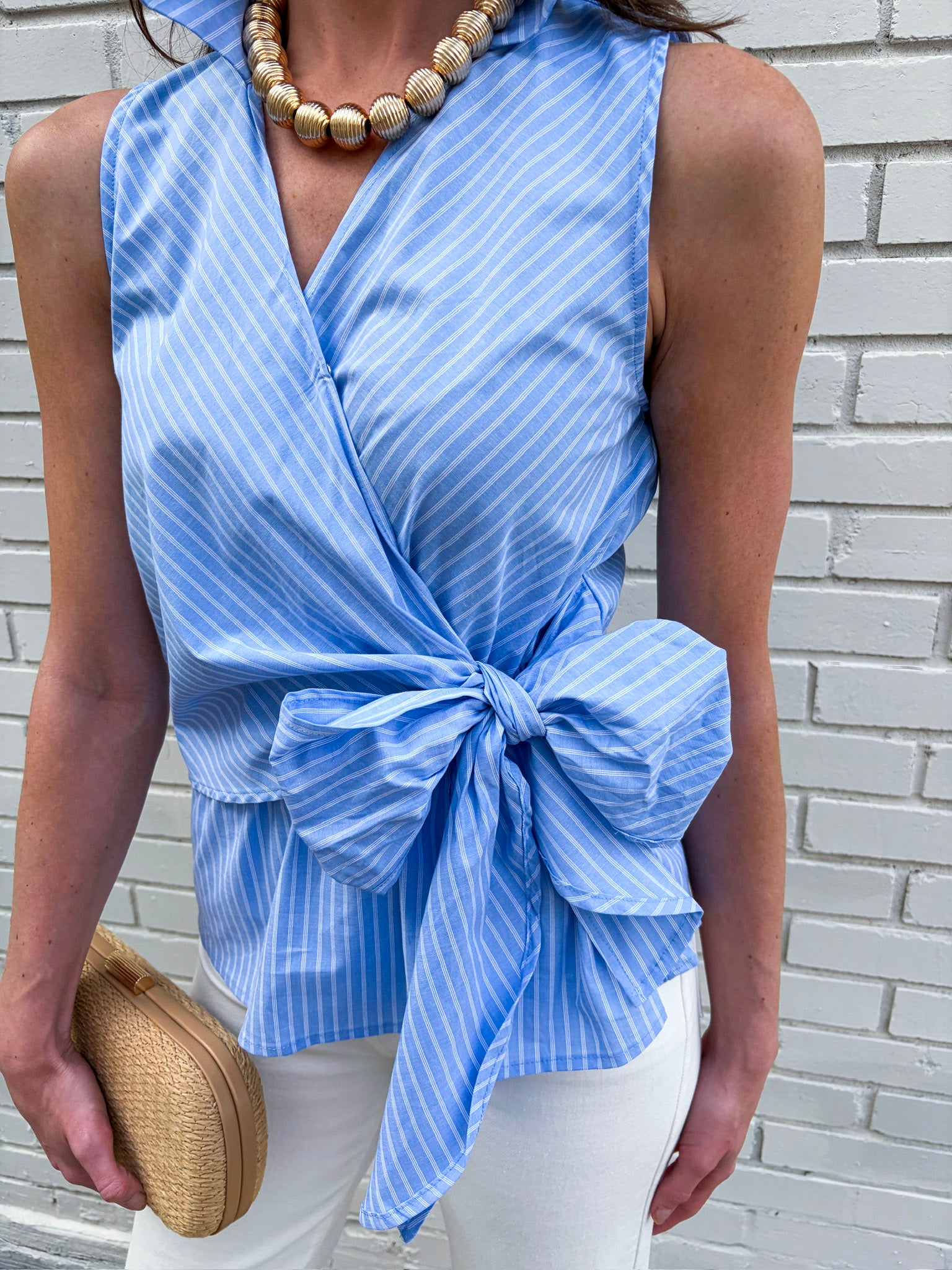 Sunlit Wrap Tie Top